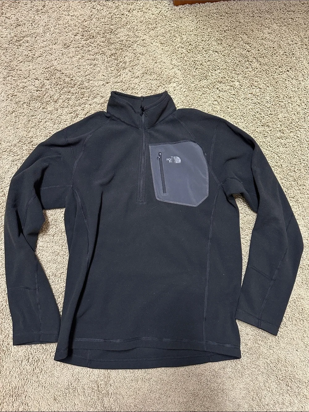 The North Face Black 1/4 Zip Lightweight Fleece Pullover